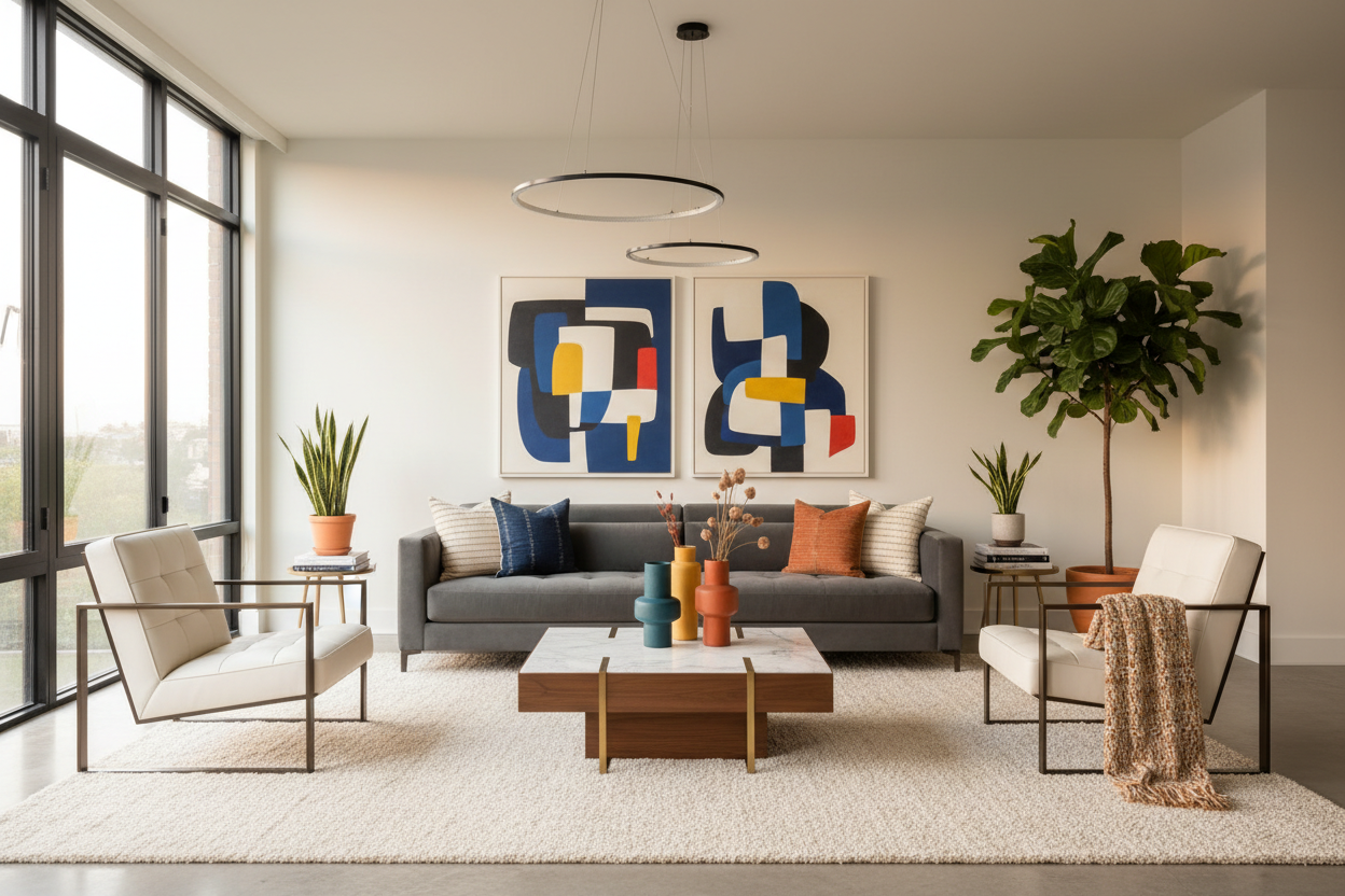 living room displaying modern home decor