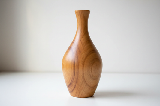 wooden home decor vase